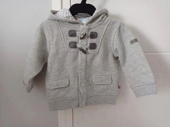 Veste gilet capuche gris clair Obaïbi 18 mois