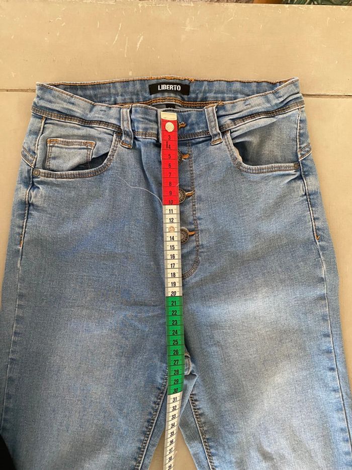 Jeans bleu slim skinny taille haute Liberto taille 36 - photo numéro 10
