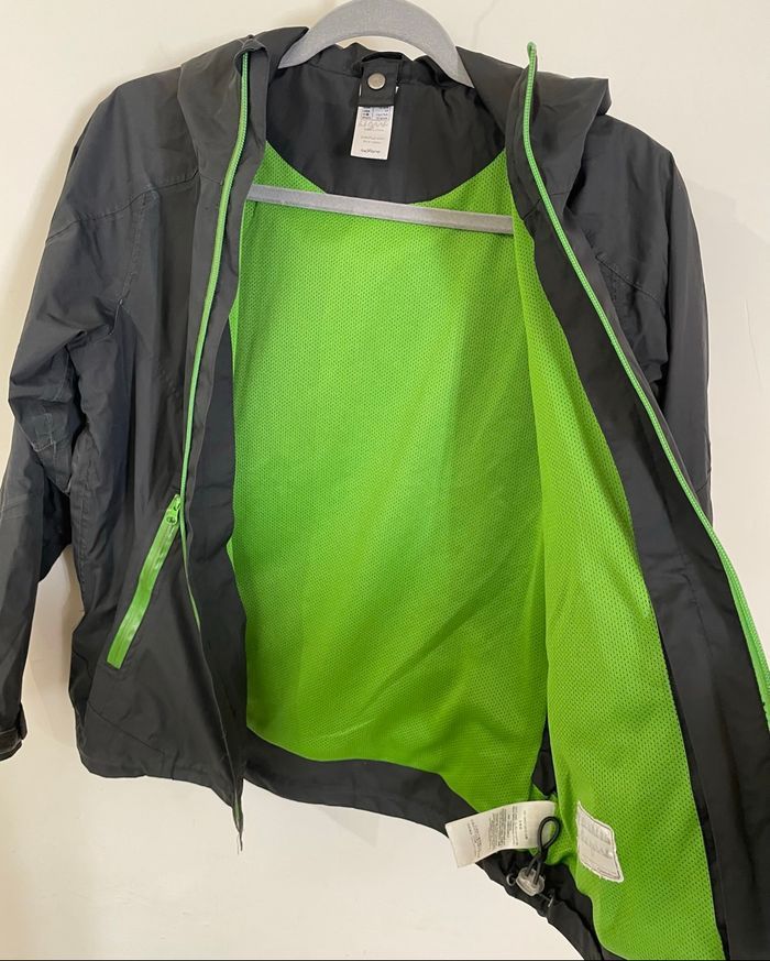 Veste Coupe-vent Noir Vert Pomme garçon Taille 12 ans Quechua - photo numéro 6