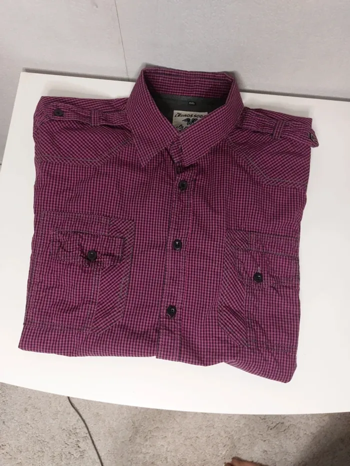 Chemise blanche courte a carreaux " the Leorossoda" - photo numéro 2
