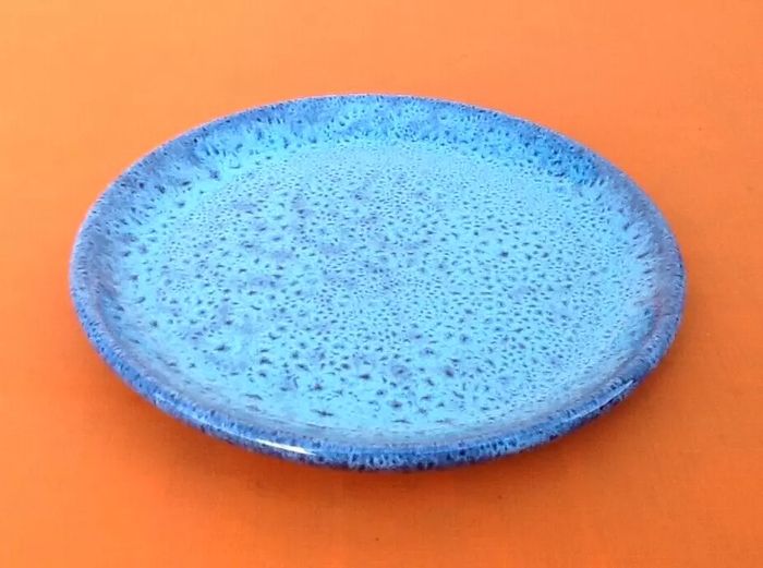 Coupelle de présentation Céramique émaillée, mouchetée bleu marin - photo numéro 5