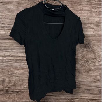 T-shirt noir col V, Jennyfer - 34/XS