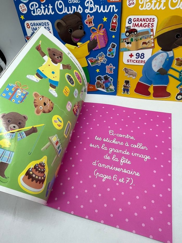 Lot de 3 magazines Livres d’activités je colle avec Petit Ours brun Neuf - photo numéro 3