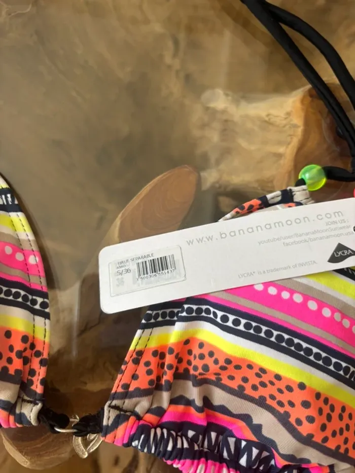 Haut de maillot de bain Banana Moon multicolore perle fluo - photo numéro 5