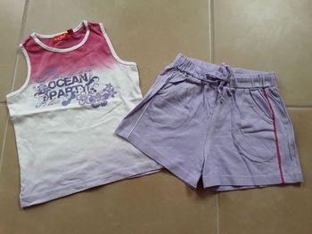Ensemble sport short débardeur fille 4/5 ans TBE