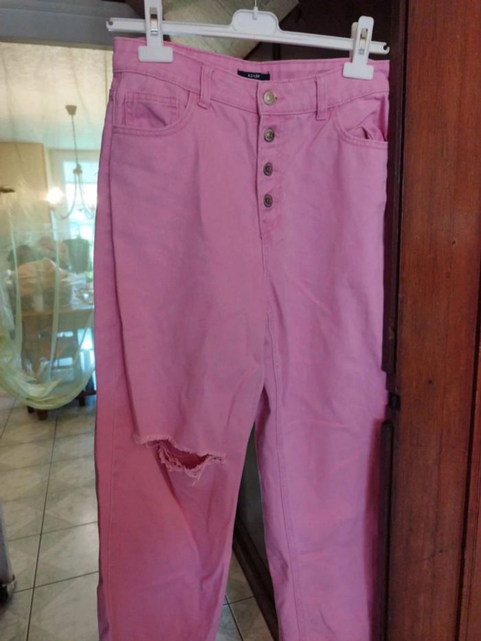 Jeans mom rose Kiabi déchiré taille M/38 y2k - photo numéro 4