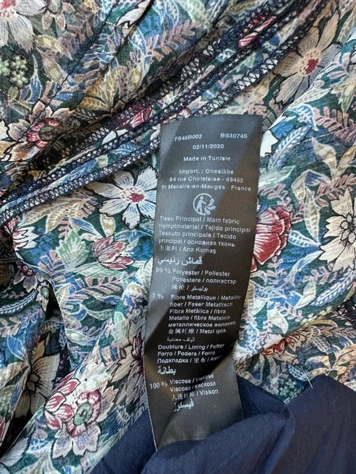 Robe longue en voile imprimé fleuri et lurex, taille 38 - IKKS - photo numéro 8