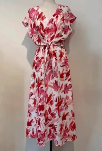 Robe longue d’été fleur rose