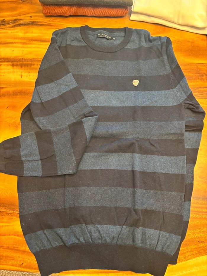 Pull Rayé bleu marine taille M neuf Armand Thierry - photo numéro 2