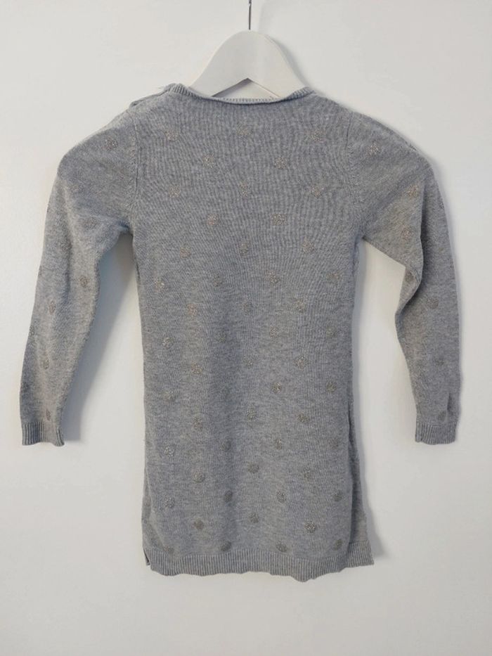 Robe pull grise à pois argentés fille 5 ans - photo numéro 2