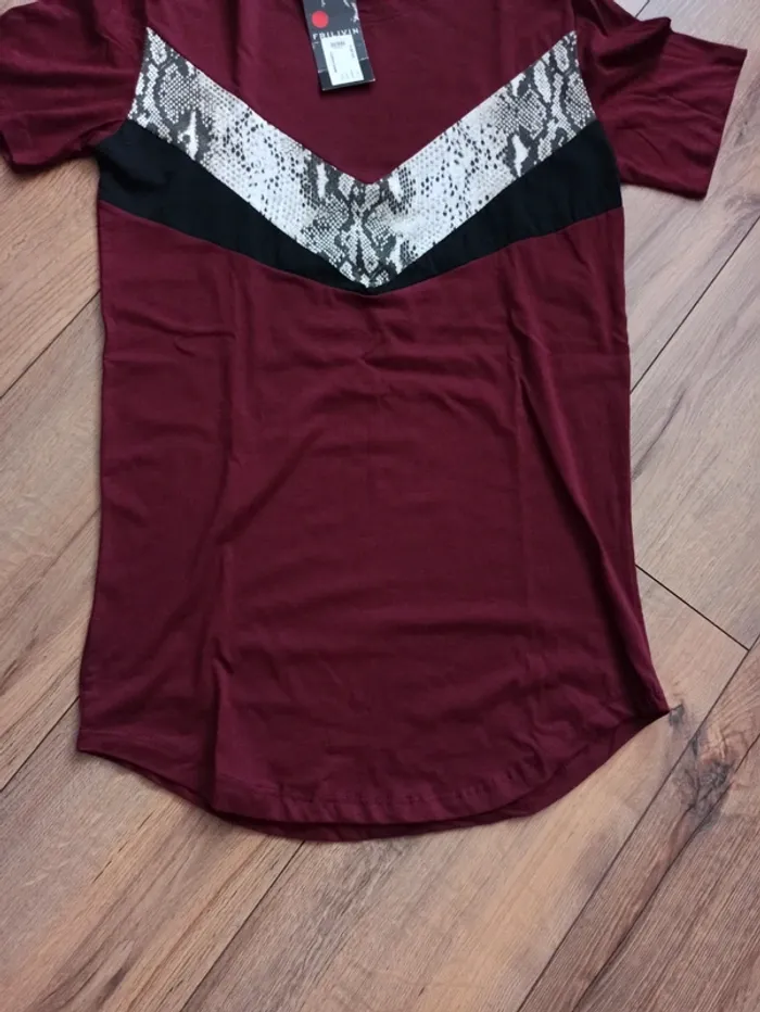 Tee shirt bordeaux homme L Oversize - photo numéro 5