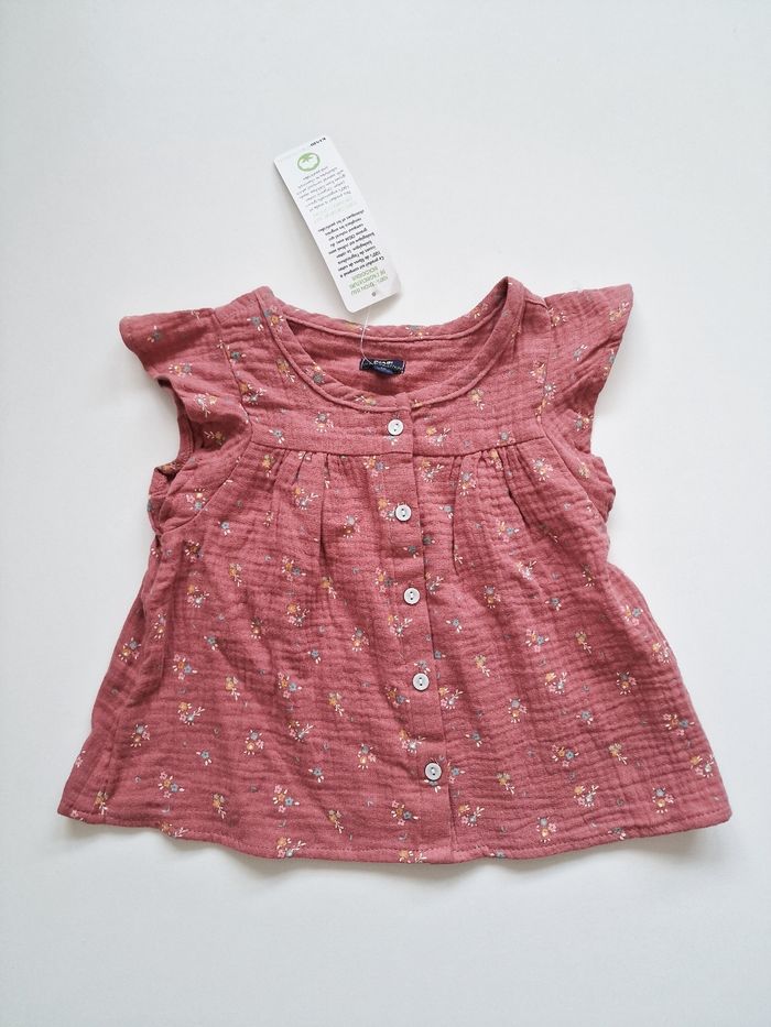 Kiabi - Blouse en maille crêpée, manches courtes - Vieux rose - Neuve avec étiquette ! (3 ans)