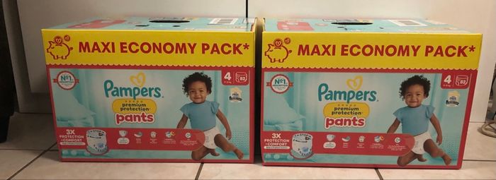 Lot de 164 couches culottes Pampers premium protection pants taille 4 neufs ds emballage
