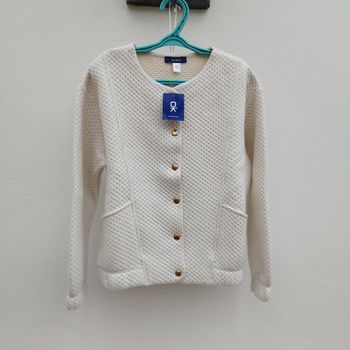 Sweat-shirt en molleton fantaisie écru fille 