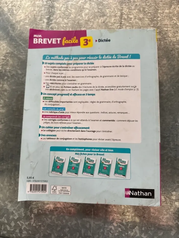 Livre mon brevet facile pour s’entraîner par étape, dicté troisième - photo numéro 3