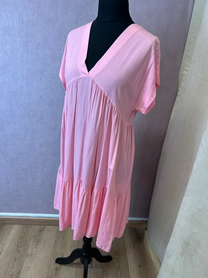 Robe femme robe été femme rose robe mi longue femme taille 40 taille 42