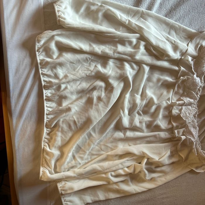 Pull léger blanc unis à dentelle - photo numéro 4