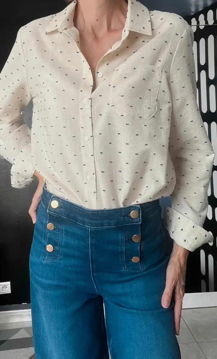 Chemise Tomboy plumetis bleus t38