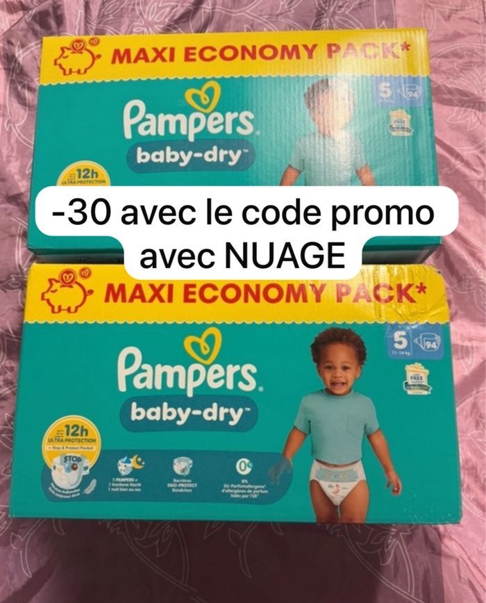 Deux carton de couche Pampers taille 5 normal