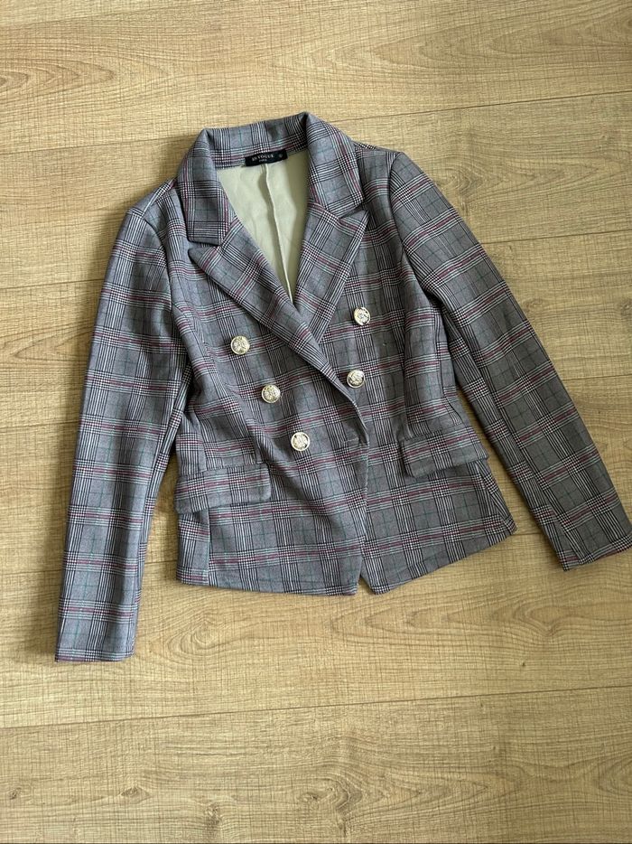 Blazer à carreaux In Vogue taille S jamais porté - photo numéro 7
