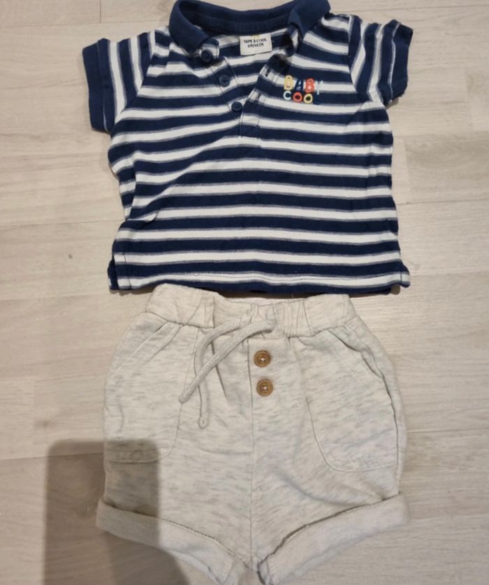 Ensemble short + polo 6 mois, tape à l'œil