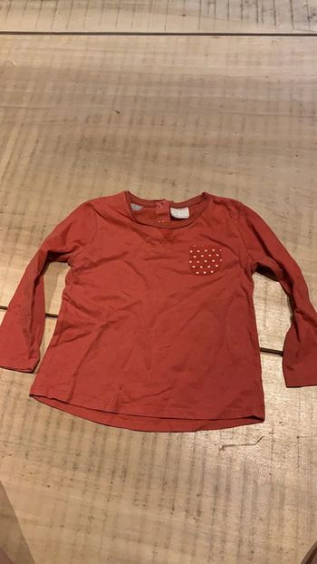 Tee-shirts manche longue rouge Zara 2/3ans
