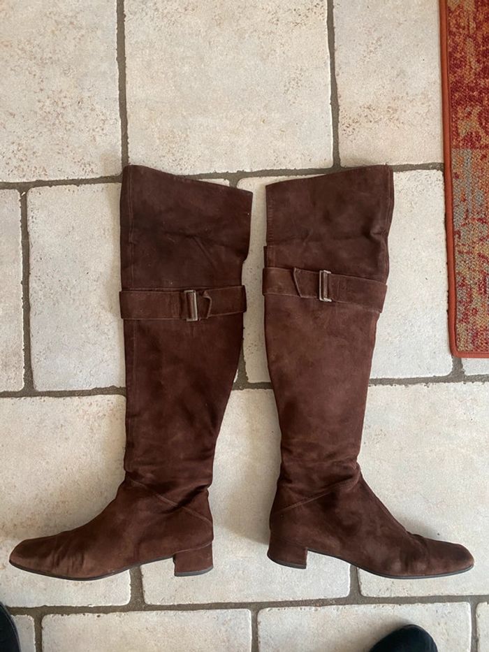 Bottes hautes en daim marron 40 - photo numéro 3