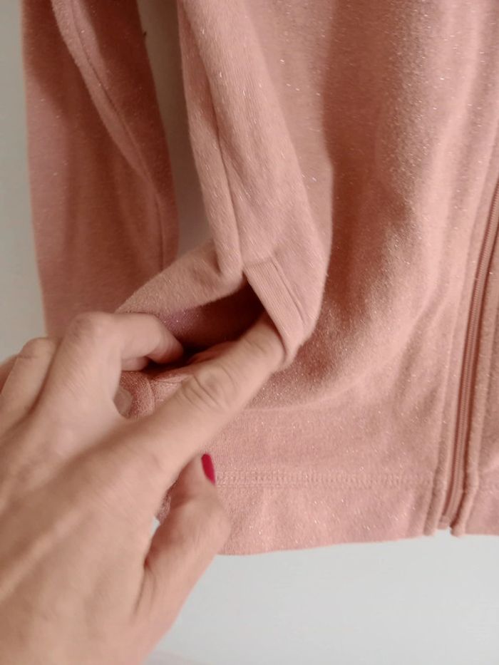 Gilet fille zippé 10 ans rose paillette c83 - photo numéro 3