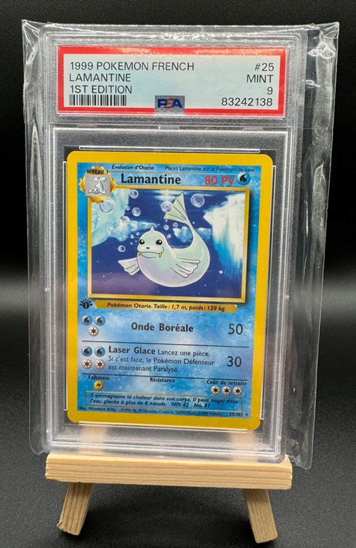 Carte Pokémon Lamantine édition 1 25/102 - Set de Base PSA 9
