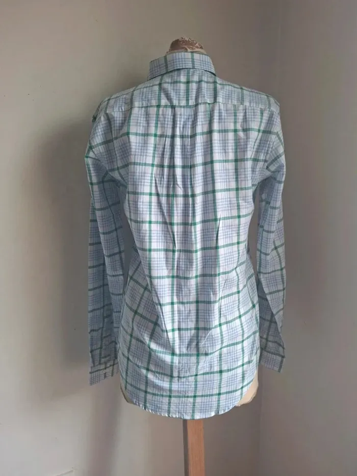 Chemise à carreaux bleu, vert et blanc, neuve,  Celopman Man, taille S - photo numéro 2