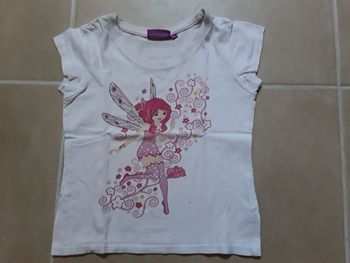 T-shirt blanc MC fille été 6 ans