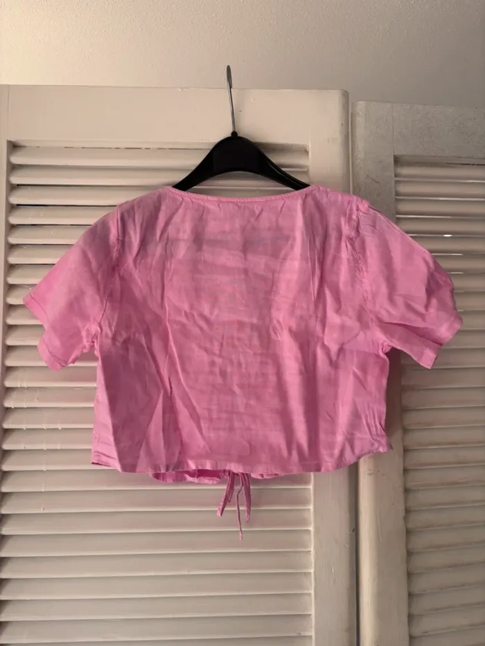 T shirt rose à nouer - photo numéro 4
