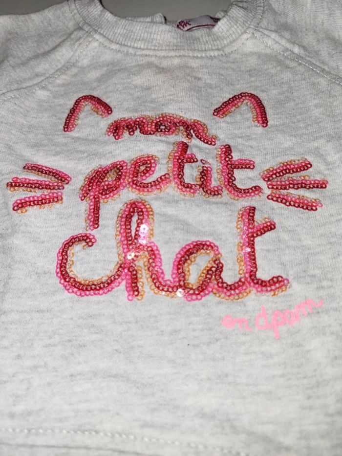 Sweat gris Dpam 6 mois - photo numéro 2