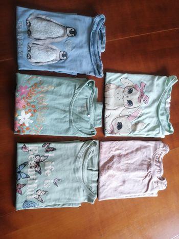 Réservé 😉Lot de 5 hauts fille 8/10 ans coton