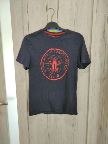 T-shirt bleu et Orange homme taille S Celio