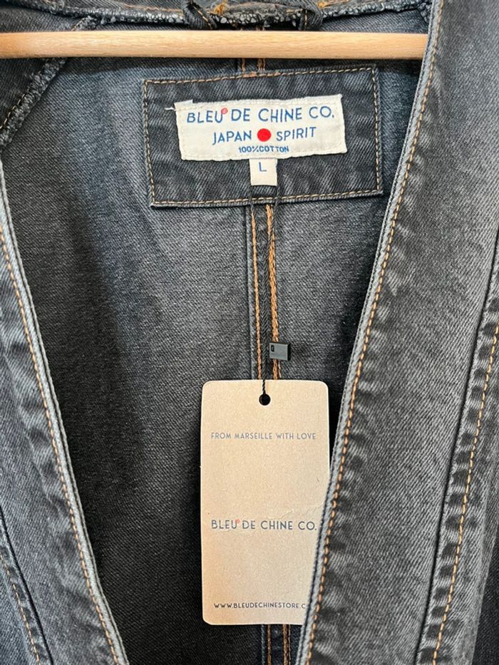 🧥 Veste Kimono "Japan Spirit" Bleu de Chine – Denim foncé – Taille L – Neuf avec étiquette - photo numéro 4