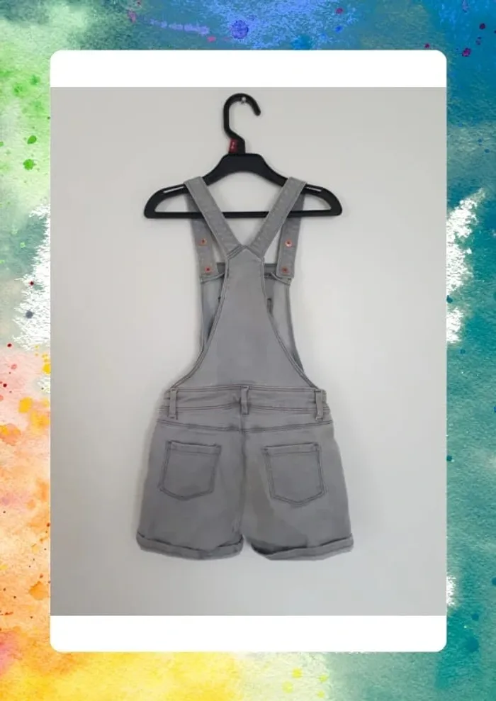 Jolie salopette short en jeans 6 ans - photo numéro 2