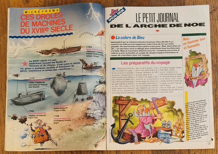 Ancien journal de mickey avec cadeau Arche de Noé 1988 N°1870 vintage - photo numéro 12