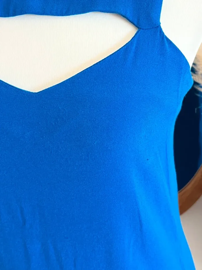 Robe bleue col claudine Claudie Pierlot - photo numéro 4