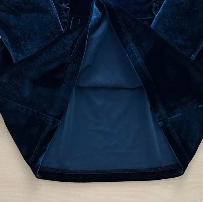 Robe bleue en velours 6 mois - photo numéro 5