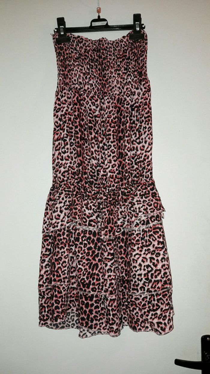 Robe bustier léopard rose
