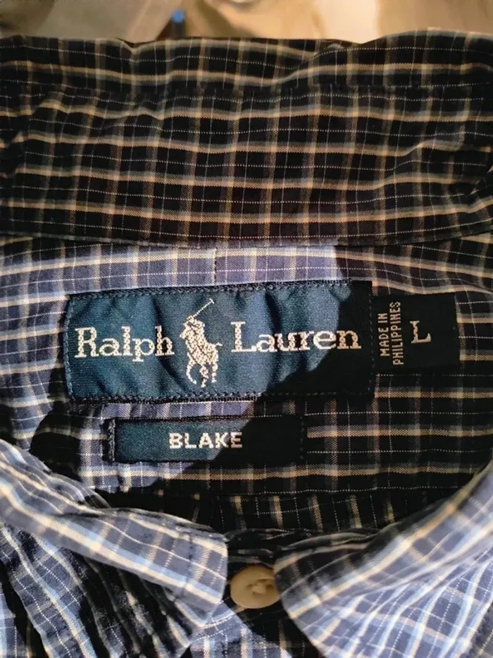 Chemise Ralph Lauren Blake à Carreaux Bleu Marine – Vintage Y2K - photo numéro 11