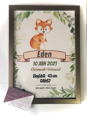 Cadre naissance personnalisé