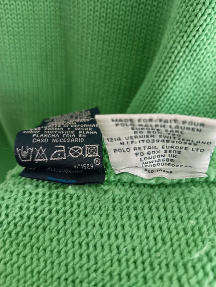 Ralph Lauren " Pull vintage tricot vert" taille L - photo numéro 7