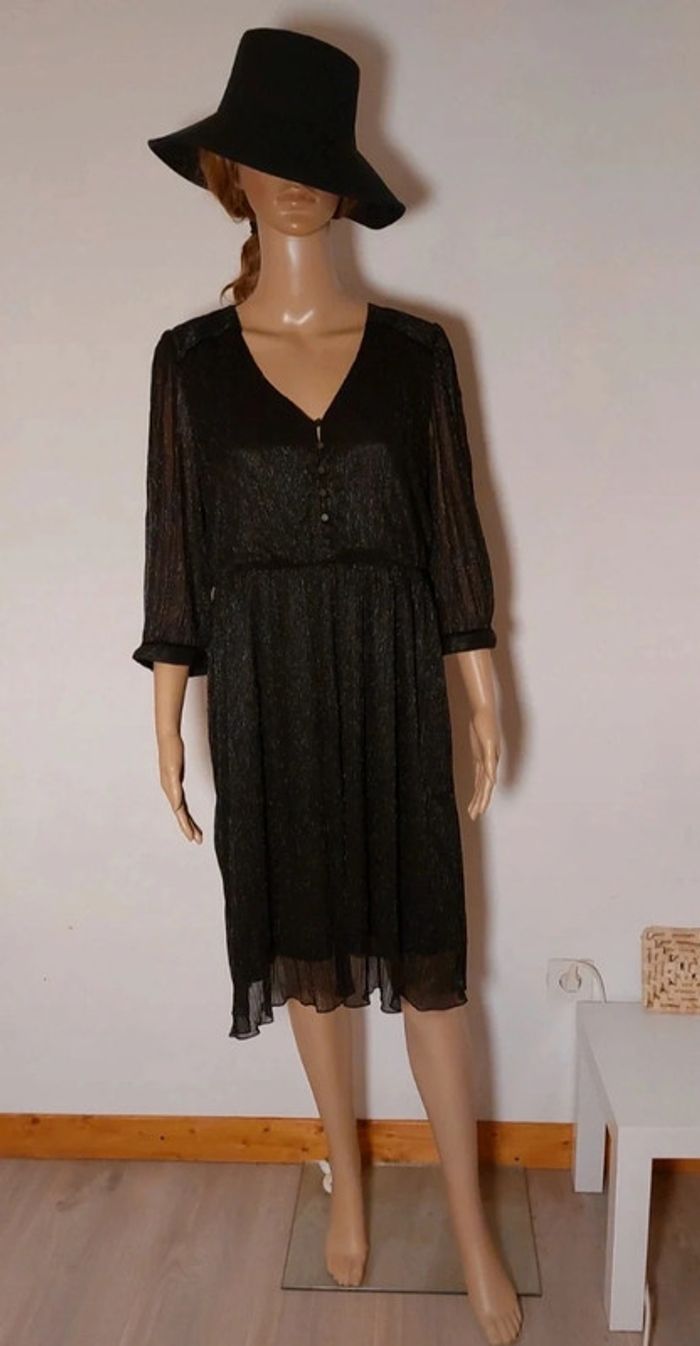 T.44 Robe Neuve soirée etiquette 59,95 eur noire et argentée - photo numéro 4