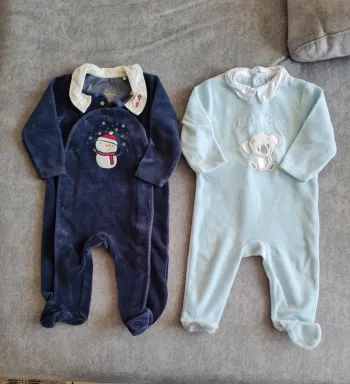 Lot de 2 pyjamas velours 6 mois