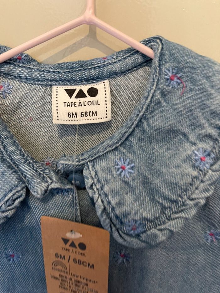 Chemise bébé fille Tape à l’œil – Taille 6 mois – Neuve avec étiquette - photo numéro 5