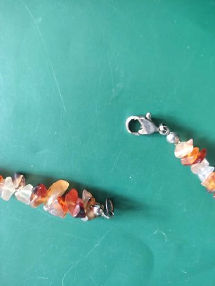 Collier tour de cou cornaline 42;cm - photo numéro 2