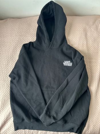 Sweat à capuche noir écriture blanche