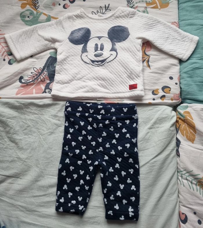 Ensemble matelassé mickey 3 mois